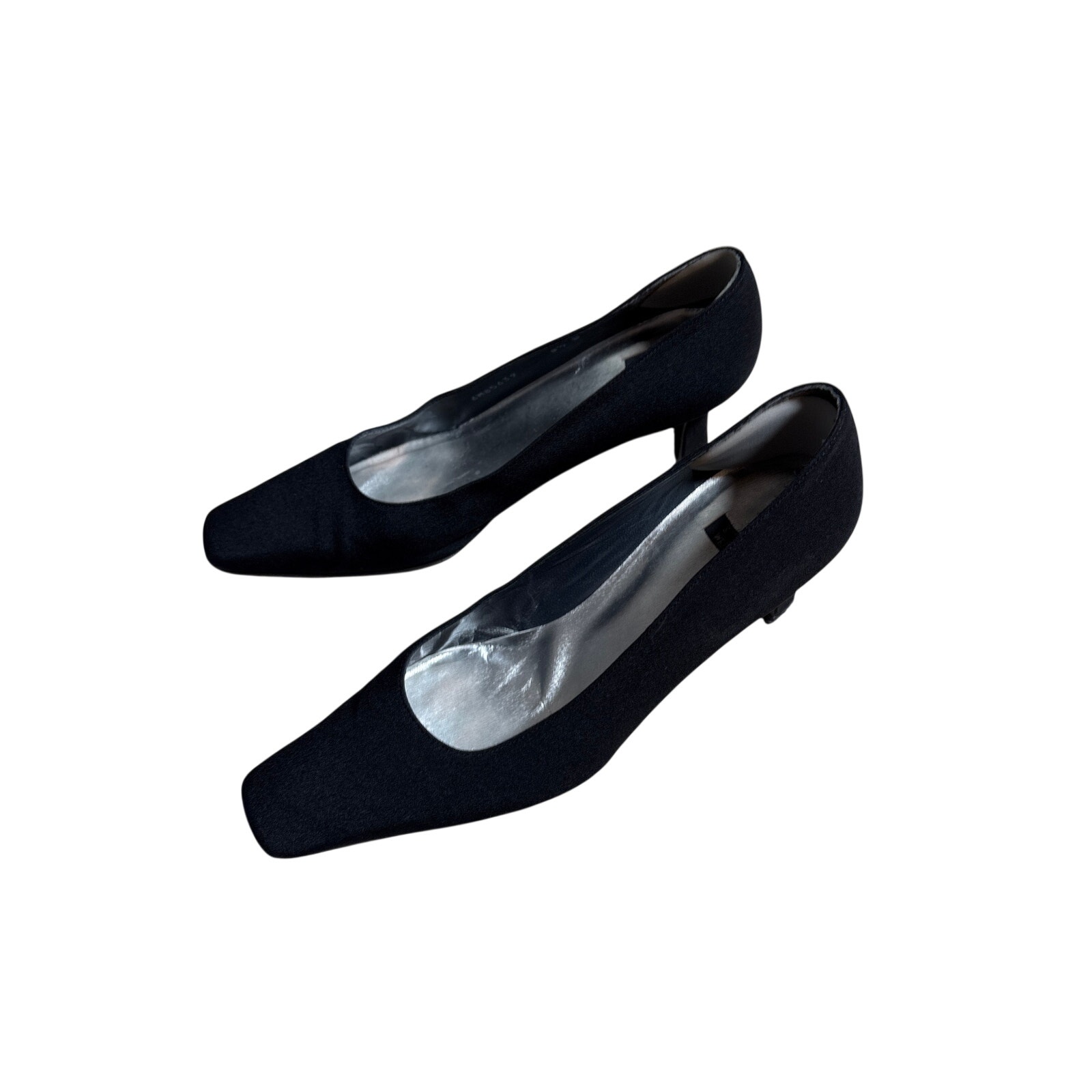 Vintage Stuart Weitzman Black Suede Kitten Heels Sz 9.5